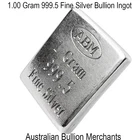 Silver Ingot Bar 1 Gram 999.5 Fine Bullion Investor Grade with Certification