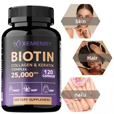 Biotin Capsules - with Zinc - Maintenance of Normal Nails, Hair, Skin - 120pcs