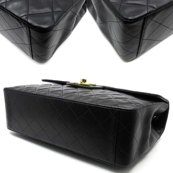 CHANEL Deca Matelasse 34 Chain Shoulder Bag Coco Mark Turnlock Leather Black image 4