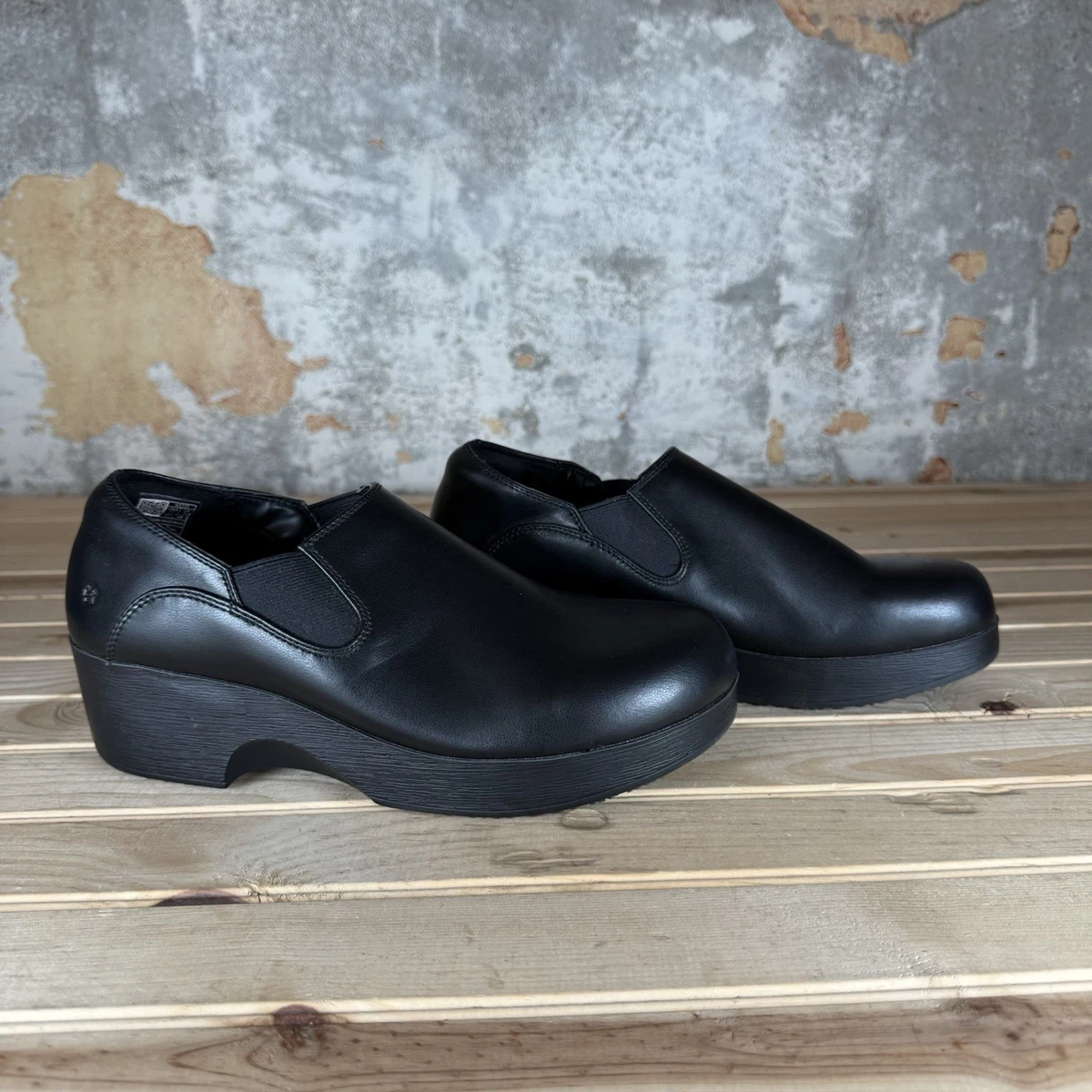 Shoes For Crews Black Slip-On Work Clogs with Heel Strap Clog Slip On Loafer | SAS Shoes main image 2
