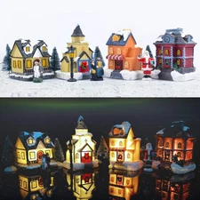 Christmas Village Sets-Christmas Decorations,LED Lighted Christmas Village Ho...