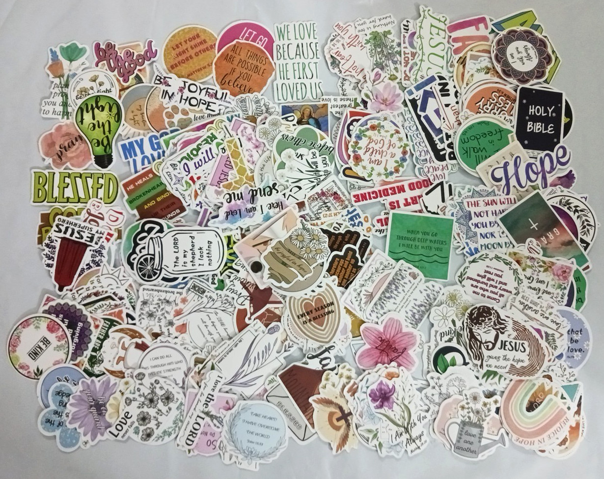 Inspirational Christian Stickers for Water Bottle, Laptop, Bible Verses, 300 pc
