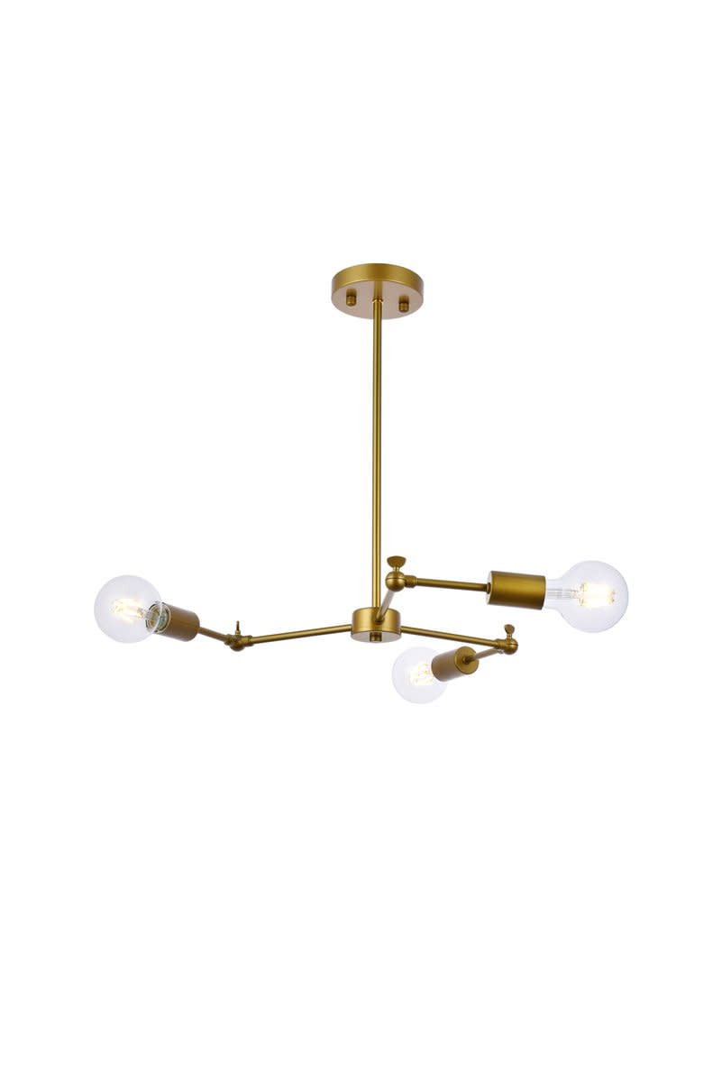 Elegant Brass Furlong 3-Light 28W Chandelier LD2340 for Stylish Lighting