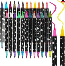 Glitzer Filzstifte 48 Farben, Doppelspitze Glitzerstifte, 24 St&uuml;ck Glitzer