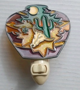 Vintage Southwestern Stained Glass Design Night Light 3.5" x 4"