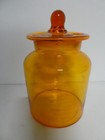 OLD VINTAGE ORANGE GLASS JAR BOTTLE STORAGE CANISTER APOTHECARY