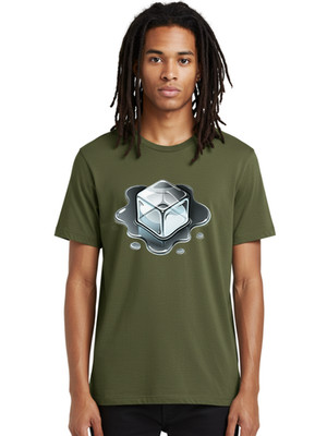 Silver-Cube Mens Graphic Tee, 100% Cotton, Casual Summer Wear