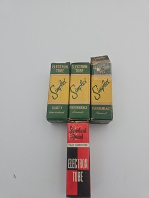 Vintage Electron Vacuum Tube Sizes: Simplex & Standard Lot 4 6BK7, 6BE6, 6AB4