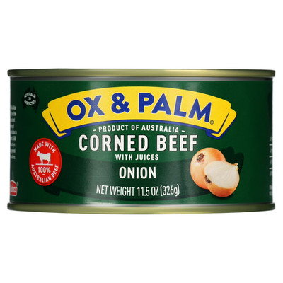 Ox & Palm corned Beef onion Flavored 11.5 oz can......