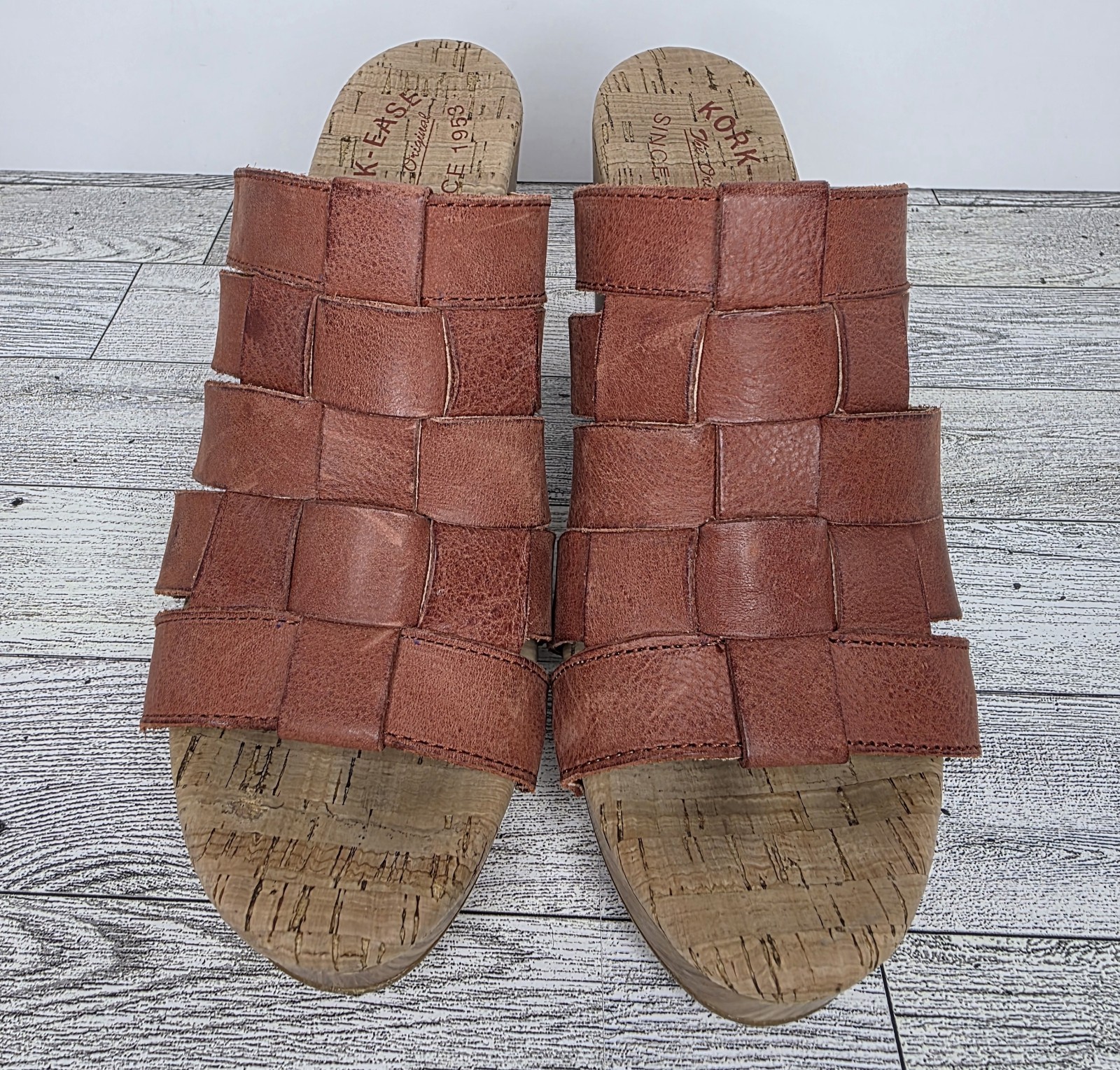 Kork-Ease Devan Platform Sandals Orange Leather B… - image 4