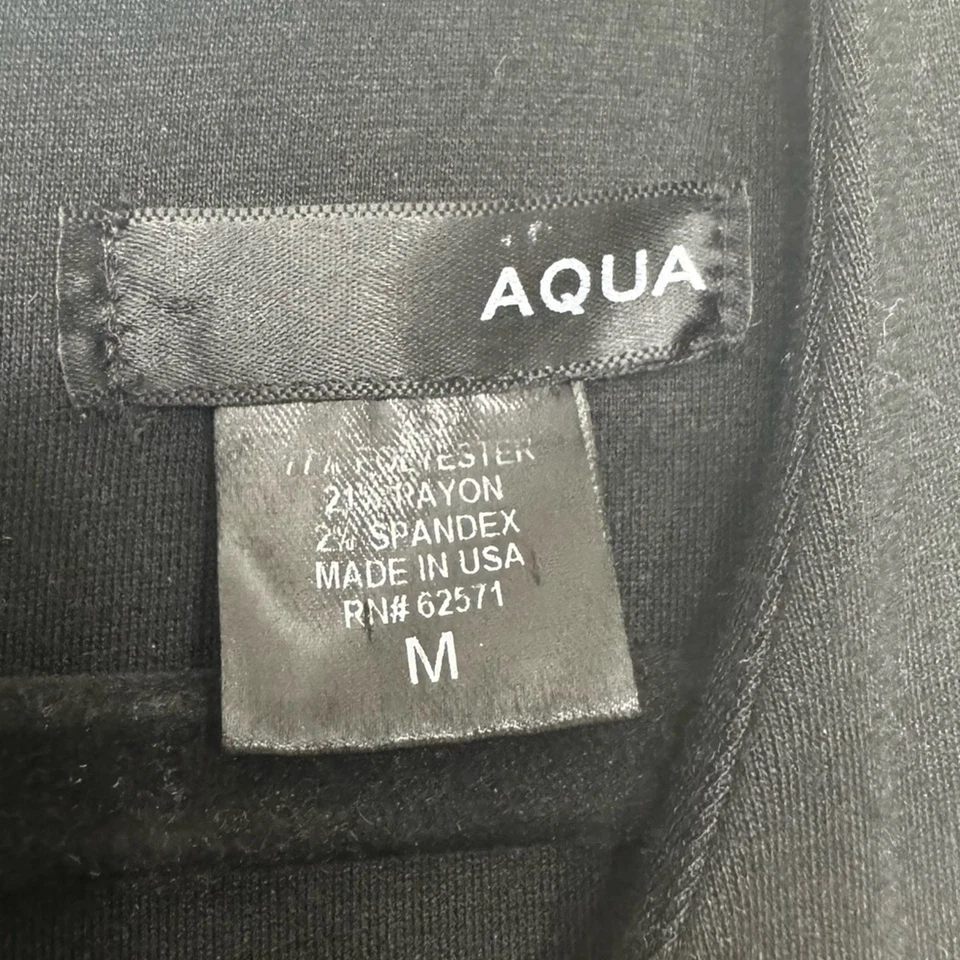 AQUA Black Fit & Flare Dress Sleeveless Scoop Neck Cocktail Party Womens Medium - Image 3 of 4