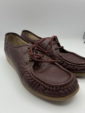 SAS Siesta Women's US 8 Leather Lace Up Loafers Burgundy Walking Shoes
