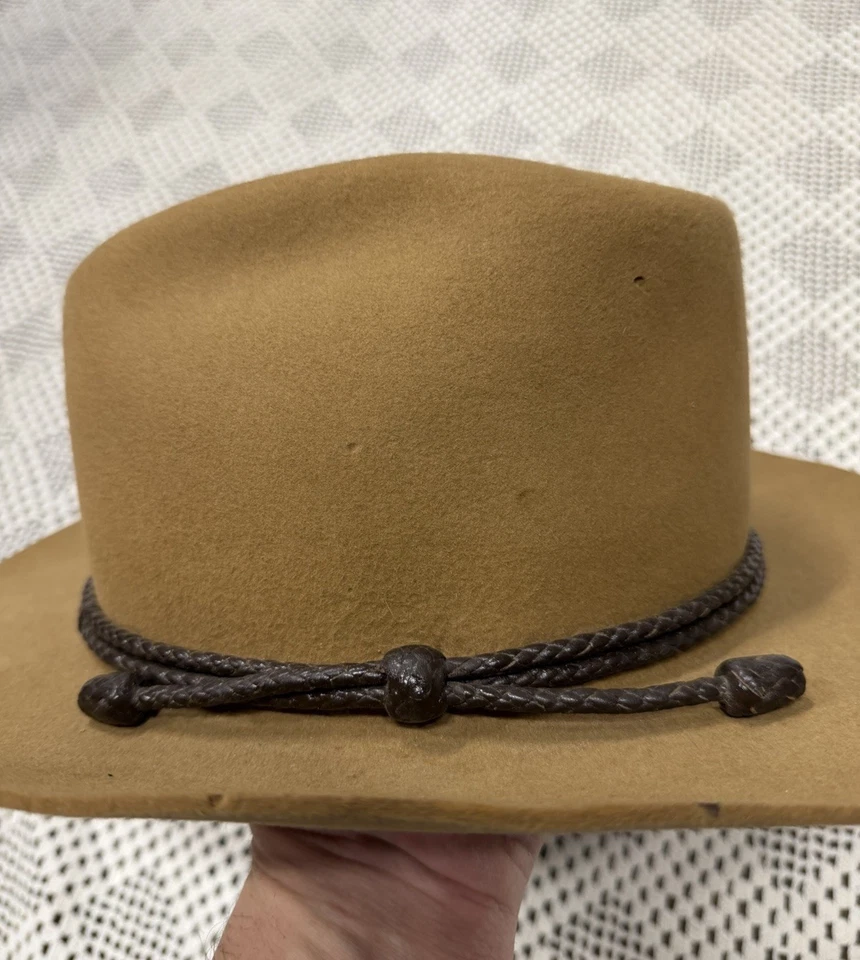 Sombrero Fedora Vaquero Vintage Stetson 4X Castor Gamuza Fieltro Años 70 80 Talla 7 1/4 Foto 3 de 4