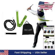 Golf Swing Trainer Rope Core Strength Power Training Aid Black Polyester Unisex
