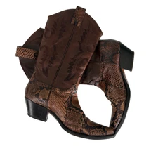 Vintage Sartore Paris Snakeskin Cowboy Boots Made in Italy EU 39 US 8.5