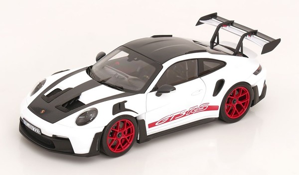 1:18 Norev Porsche 911 (992) GT3 RS Weissach Package 2022 White/Red-image