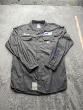 Carhartt FR Shirt Mens Large L Gray Workwear CAT 2 NFPA 2112 Button Down