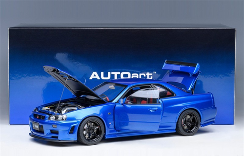 AUTOart 1/18 Nissan Nismo GT-R R34 Z-TUNE Diecast Car Model Silver Blue Black - Picture 37 of 60