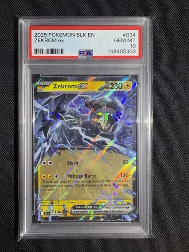 Graded Pokemon Card - Zekrom ex 034/086 Black Bolt - PSA 10