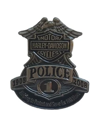 Harley Davison police #1 biker mini pin 1 by 1 inches. New P12