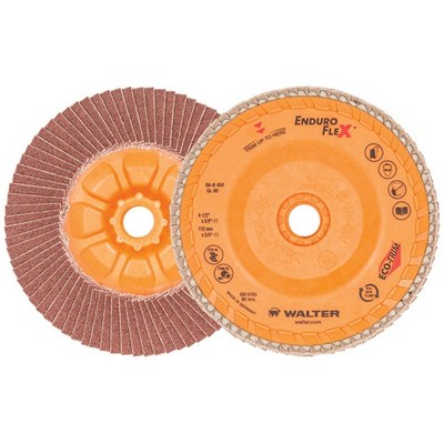 Walter 06B458 4-1/2x5/8-11 Enduro-Flex Spin-On Flap Discs 80 Grit Type 27S 10 pk