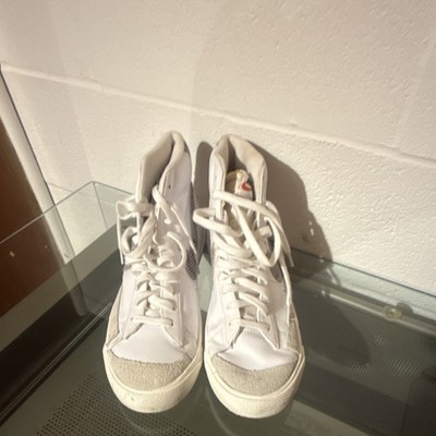 Nike Blazer Mid Snakeskin White Gray High Top Leather Athletic Sneakers