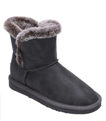 Lamo Women s Vera Dark Brown Faux Fur Trim Logo Ankle Winter Boots Size 5