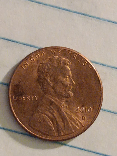 2010 D penny no mint mark