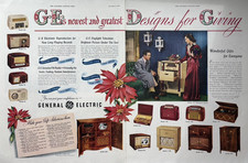 1948 General Electric Wonderful Gifts Radios Models Stereo TVs Vintage Print Ad