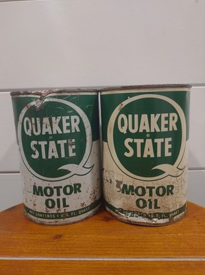 Vintage Quaker State Quart Motor Oil Can Metal General Store Display Advertising