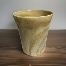 Amber Tone Marbled Resin Trash Can Waste Container by Nicole Miller New York 9  