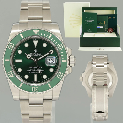 2013 STICKERS PAPERS Rolex Submariner Hulk Green Dial Ceramic ...