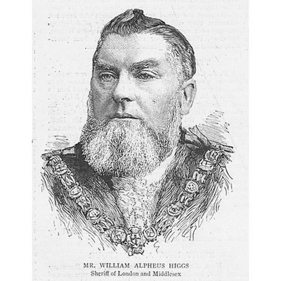 WILLIAM ALPHEUS HIGGS Tea Merchant and London Sheriff - Antique Print 1887