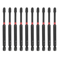 10pcs PH3 Phillips Impact Screwdriver Bit 1/4" Hex Shank 4" Long Magnetic