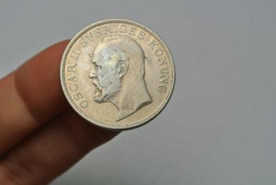 Sweden 1907 Silver 1 Krona KM772, Rare High Grade! - C5858