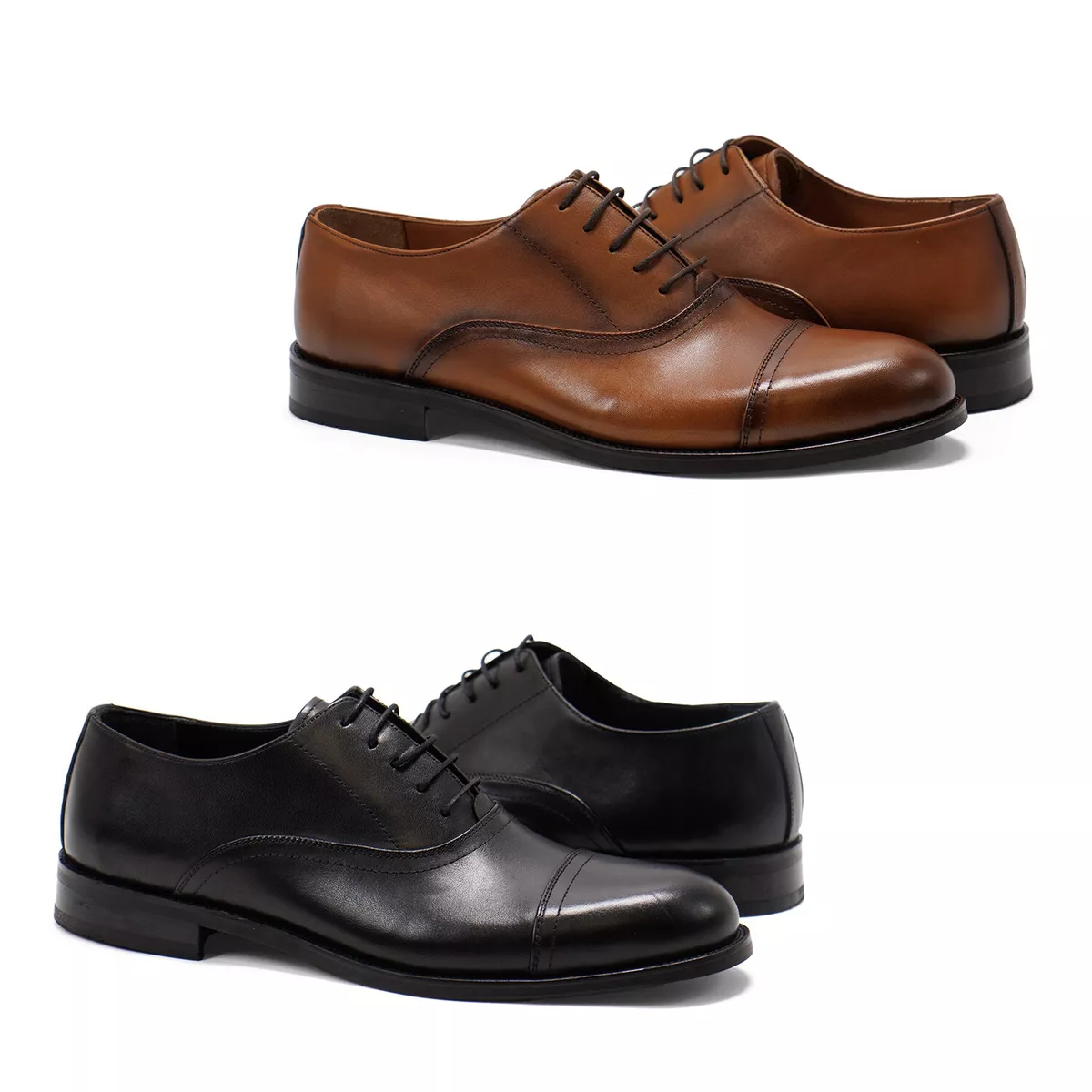 Men s Classic Oxford Shoes Hakki Cinque Leather Captoe Dress Shoes NEW