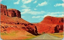 Red Rocks Wind River Canyon Hwy 287 Lander Riverton Dubois Postcard PM Cancel