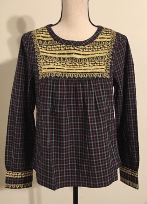 j crew embroidered peasant top