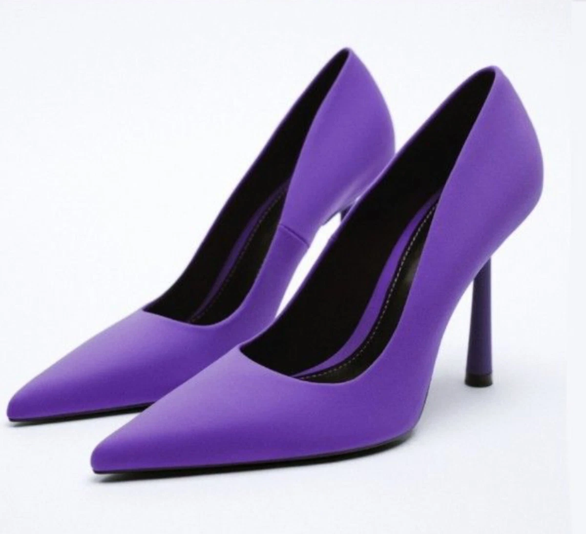 Zara Womens 9 Purple Pointed Toe High Heels Pumps