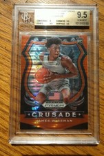 2020-21 Prizm Draft Picks /49 James Wiseman Orange Pulsar Crusade RC BGS 9.5 #82