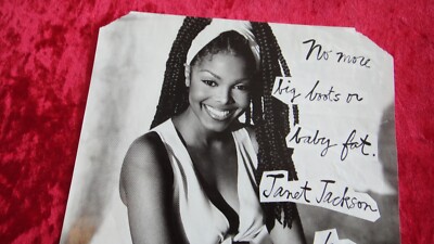 JANET JACKSON black & white MAGAZINE ADVERTISEMENT ORIGINAL 1990'S