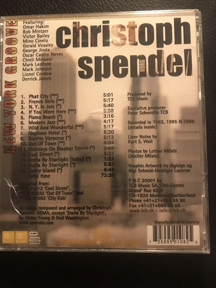 CHRISTOPH  SPENDEL  -   New York Groove ,   CD  1996 ,   JAZZ - Bild 3 von 3