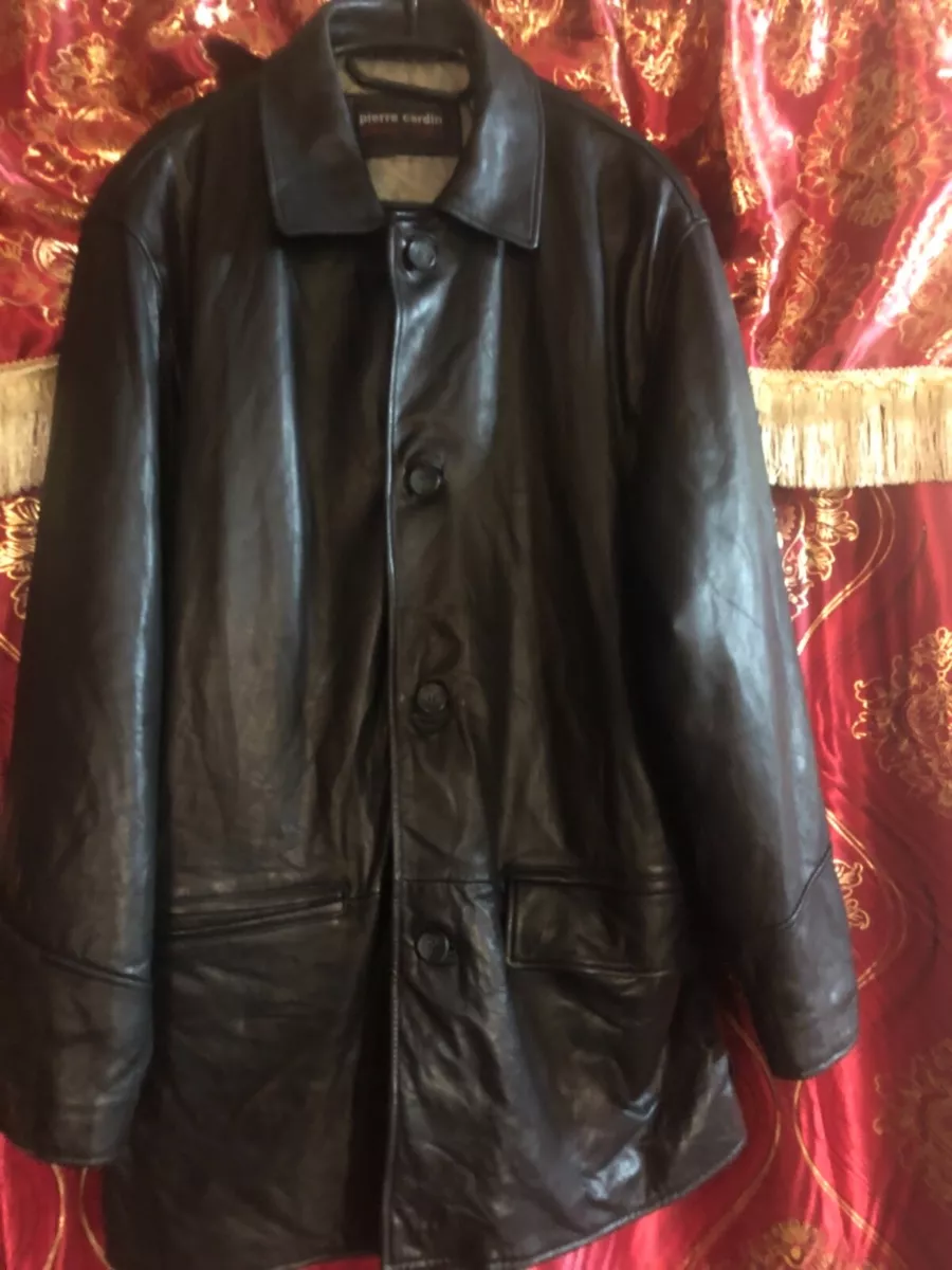 Pierre Cardin: Black leather jacket size 52 | eBay