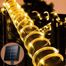 Solar Rope Lights Outdoor Waterproof LED PVC Tube Fairy String Light Garden xmas