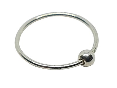 925 Silber Nasenring Piercing 10mm 20g (0,8mm) CBR BCR Kugel Fix einseitig Ring