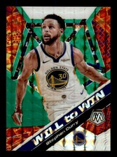 2019-20 Panini Mosaic Will to Win Mosaic Green #14 Stephen Curry (ref 72051)