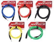 5 Rockville 10' Male REAN XLR to 1/4'' TRS Balanced Cable OFC 5 Colors 