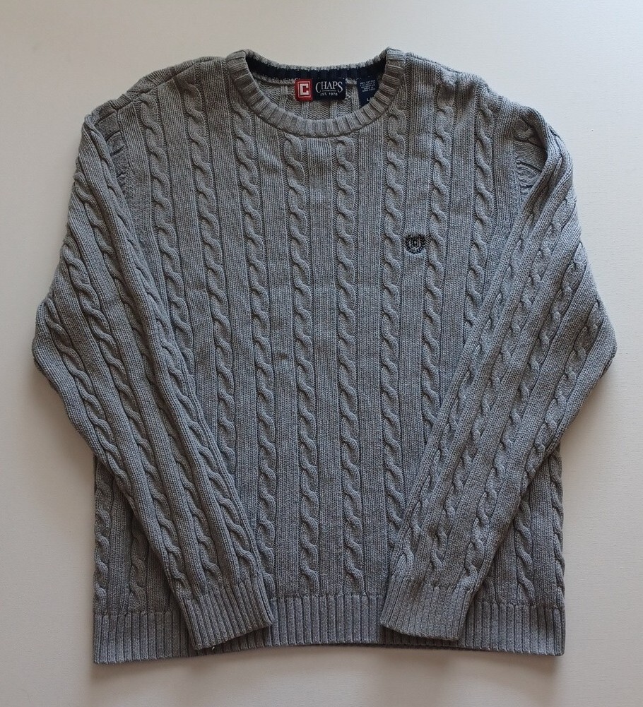 CHAPS 100% COTTON Cable Knit Pullover Sweater Siz… - image 1