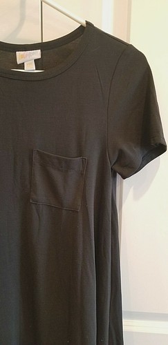 Lularoe Women's Carley Black Dress High Low Top Pockets Short Sleeve Size XXS - Picture 4 of 5