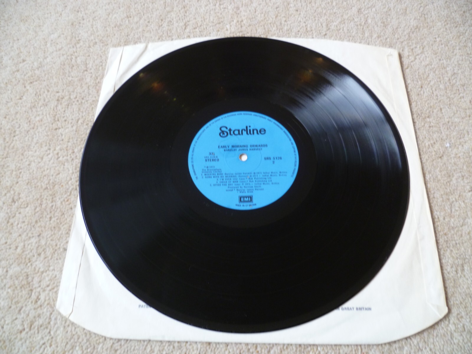 Barclay James Harvest Early Morning Onwards Vinyl LP SRS 5126  VG+/VG+